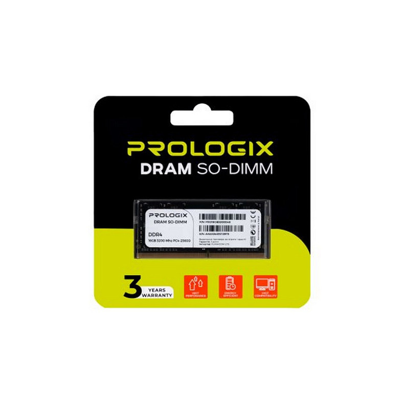 Модуль памяти SO-DIMM 16GB/3200 1.35V DDR4 Prologix (PRO16GB3200D4SX)