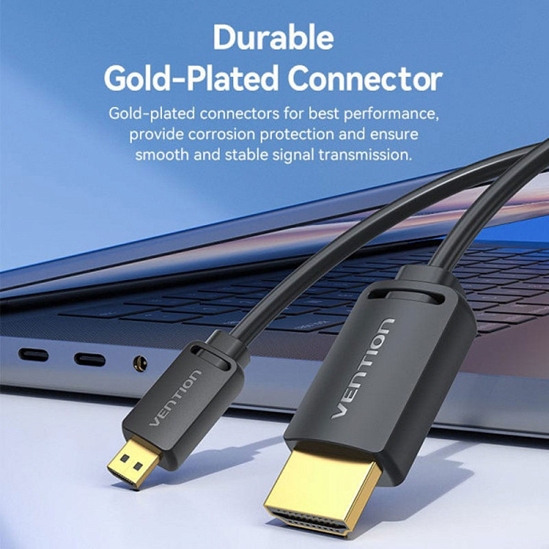 Кабель Vention micro HDMI-D-HDMI-A, 3 m, v2.0, 4K 60 Hz (AGIBI) 