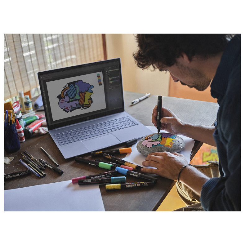 Ноутбук HP OmniBook 5 16-af1006ua 16" WUXGA IPS AG, Intel U5-225U, 16GB, F512GB, UMA, DOS, блакитний