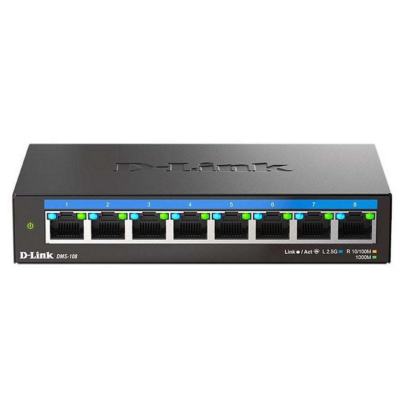 Коммутатор D-Link DMS-108/E 8x2.5GE, Неуправляемый