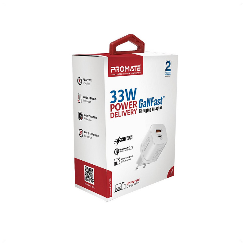 Зарядний пристрій Promate PowerPort-33 White