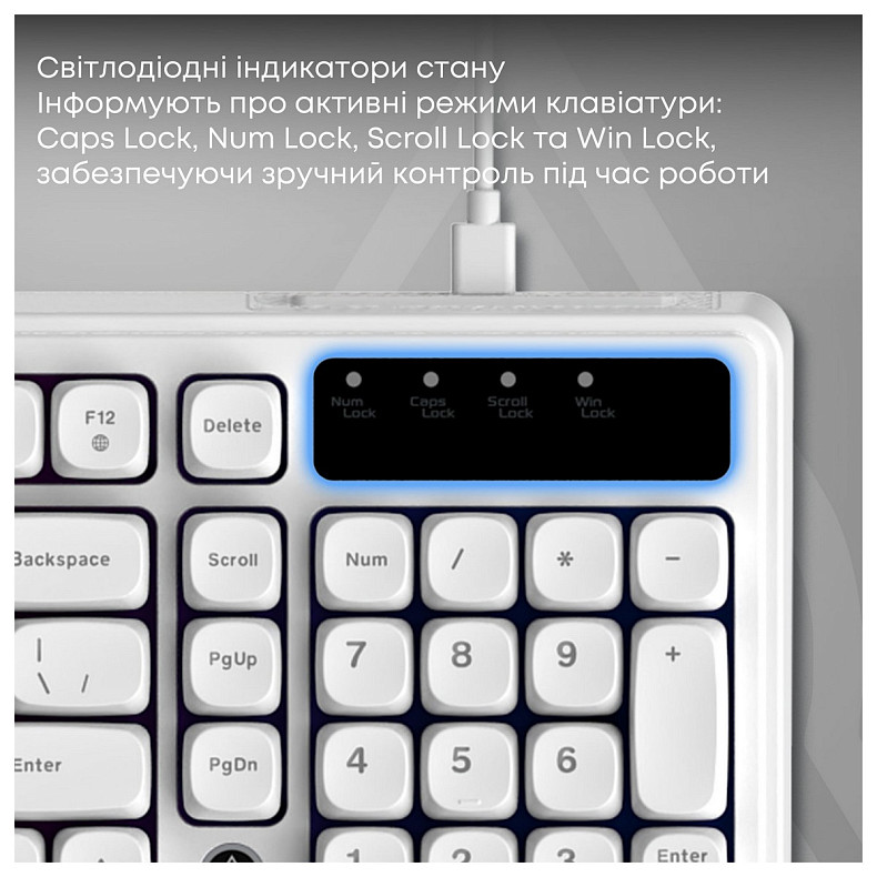 Клавиатура Ajazz AF98 Black USB-C White (AF98-W)