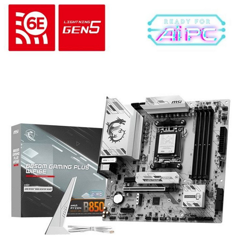 Материнська плата Gigabyte B850M Aorus Elite WiFi6E Ice Socket AM5