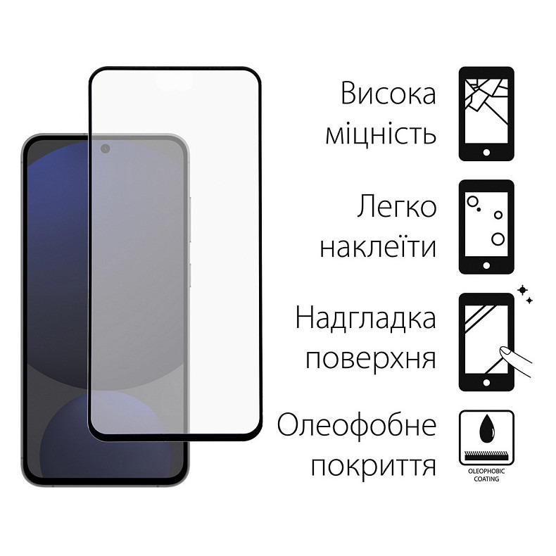 Чeхол-накладка Dengos Matt для Samsung Galaxy S24 FE SM-S721 Black (DG-KM-117) + защитное стекло