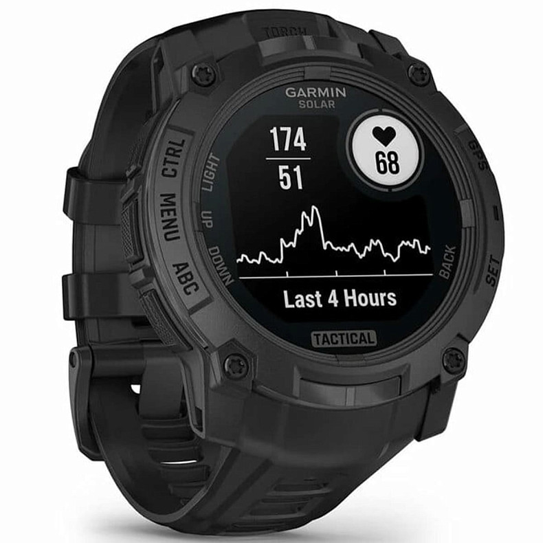 Спортивний годинник GARMIN Instinct 3 50mm Tactical Solar Black with Charcoal Silicone Band (010-02935-90)