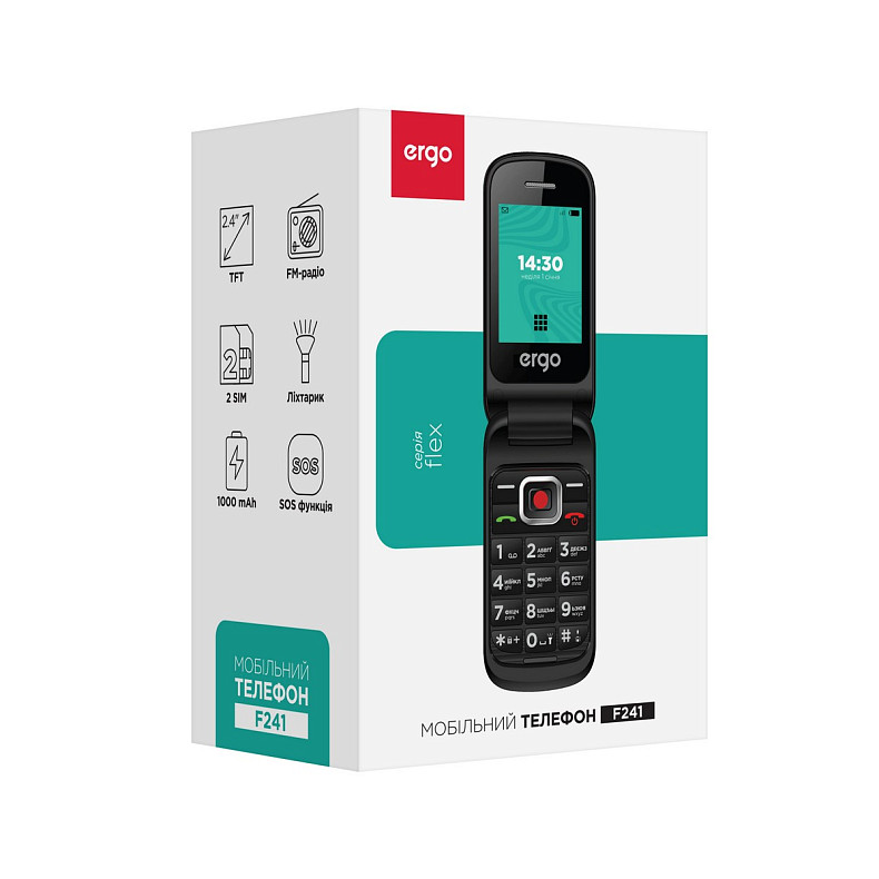 Мобильный телефон ERGO F241 Dual Sim (красный)