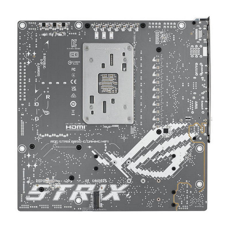 Материнcька плата ASUS ROG STRIX B850-G GAMING WIFI sAM5 B850 4xDDR5 M.2 HDMI DP WiFi BT mATX білий