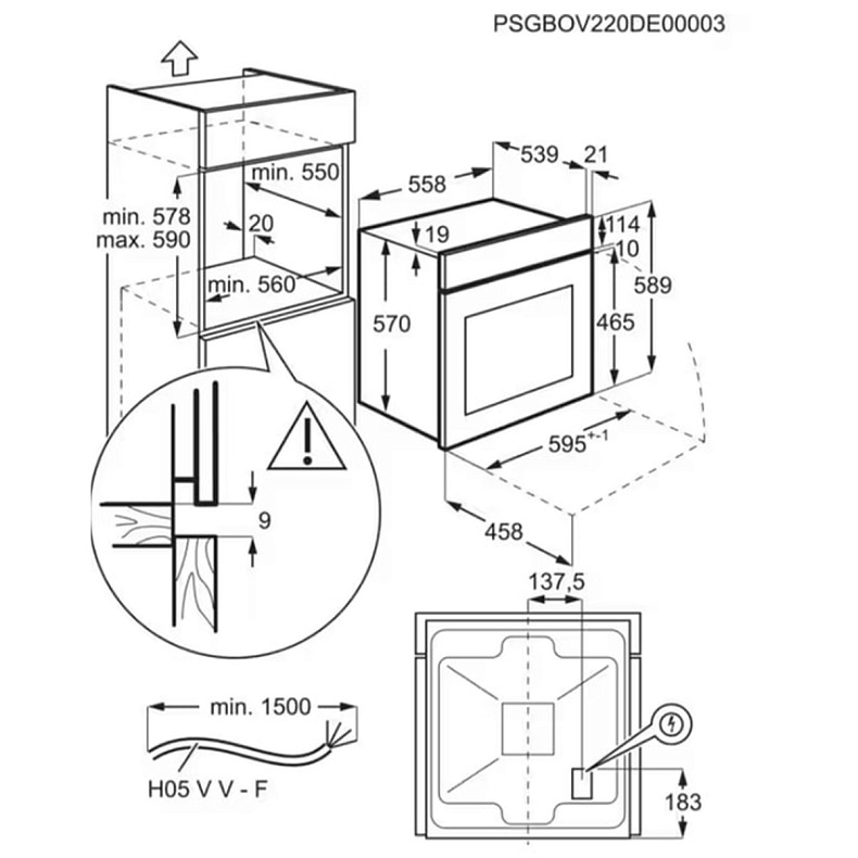 Духова шафа електрична Electrolux EOF3H50BK