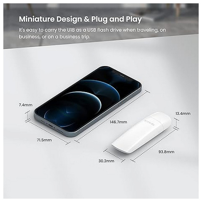 Беспроводной адаптер Tenda U18 (AX1800)