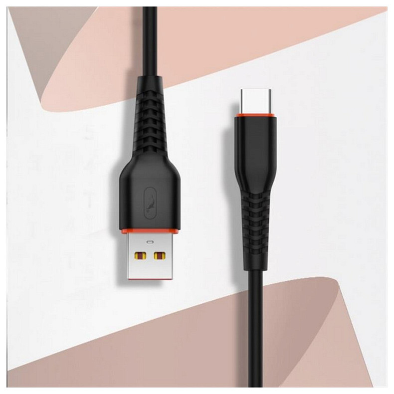 Кабель SkyDolphin S54T Soft USB - USB Type-C (M/M), 1 м, Black (SDUSB-000430)