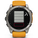 Спортивний годинник GARMIN Fenix 8 51mm AMOLED Sapphire Graphite DLC Titanium with Spark Orange Silicone Band