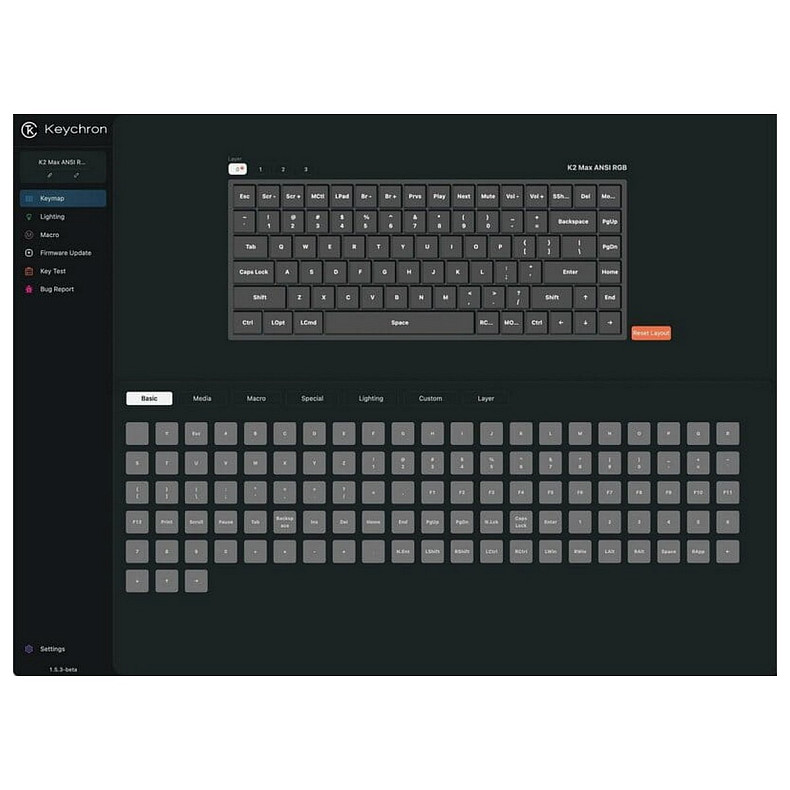 Клавиатура механическая Keychron K2 Max 84Key, K Super Brown, WL/BT/USB-A, QMK, EN/UKR, RGB, черный