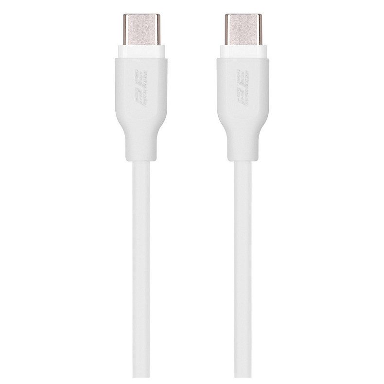 Кабель 2E USB-C > USB-C, 1м, 60Вт, Glow, білий