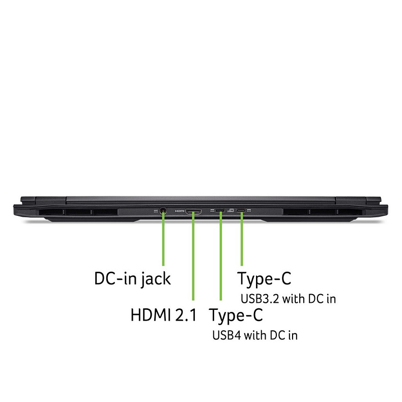 Ноутбук Acer Nitro 16S AN16S-61 16" WQXGA IPS, AMD R9-365, 32GB, F2TB, NVD5070-8, Lin, чорний