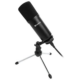 Игровой стрим микрофон Sandberg Desk Microphone USB, кабель 2,5м.