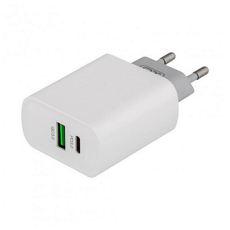 Сетевое зарядное устройство XO L64 (1USB-С, 1USB, 3А) PD, QC 3.0 White (L64.white)