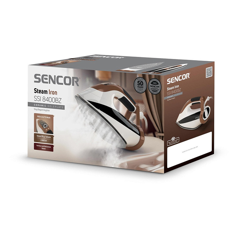 Праска Sencor, 2800Вт, 330мл, паровий удар -195гр, постійна пара - 55гр, pro та auto режими, керам.