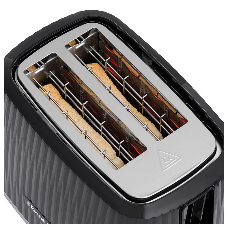 Тостер Russell Hobbs Eden 800Вт, пластик, подогрев, разморозка, черный