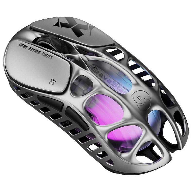 Миша GravaStar Mercury X, BT/WL/USB-A, RGB, сірий