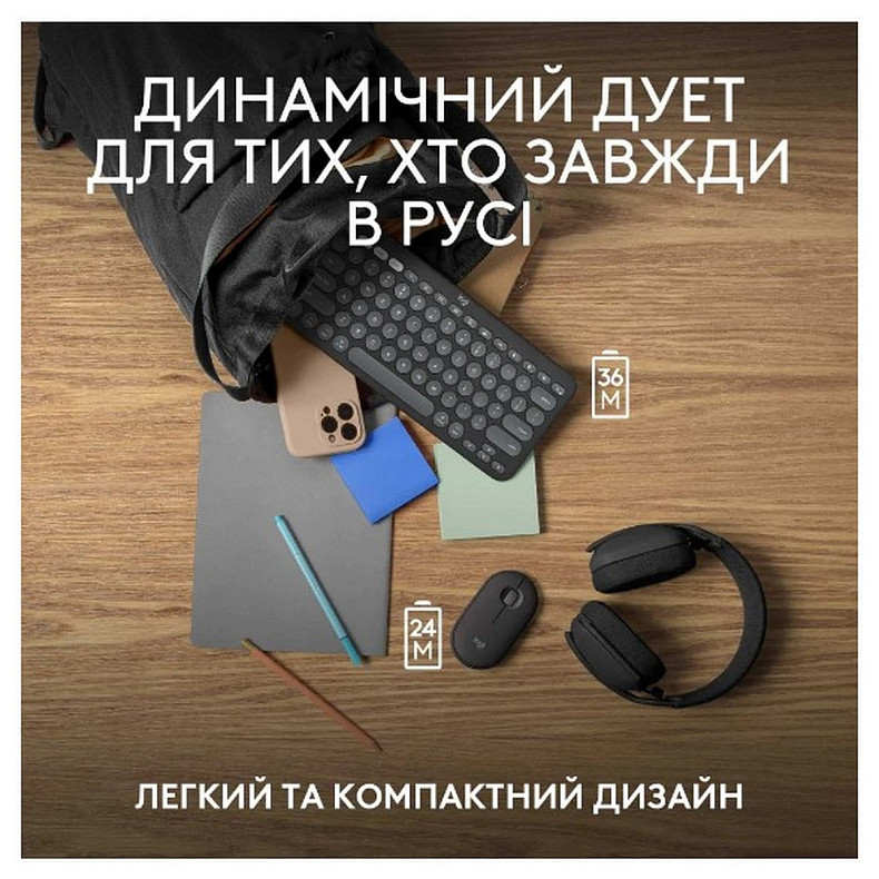 Комплект LOGITECH Pebble 2 Combo for Mac - TONAL GRAPHITE - US INT'L - BT - MAC