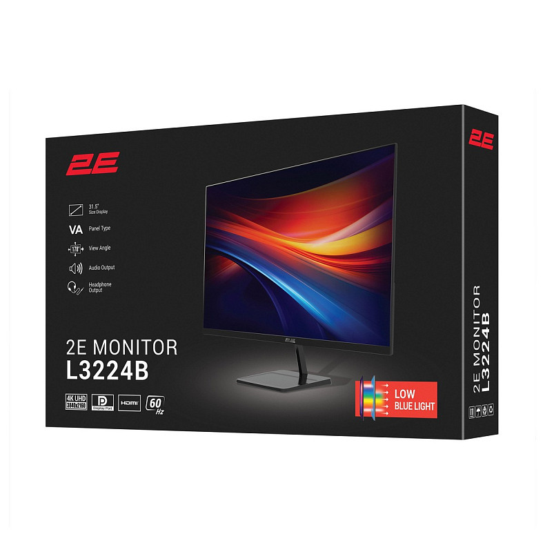 Монітор 2E 31.5" L3224B 2xHDMI, DP, VA, 3840x2160, MM