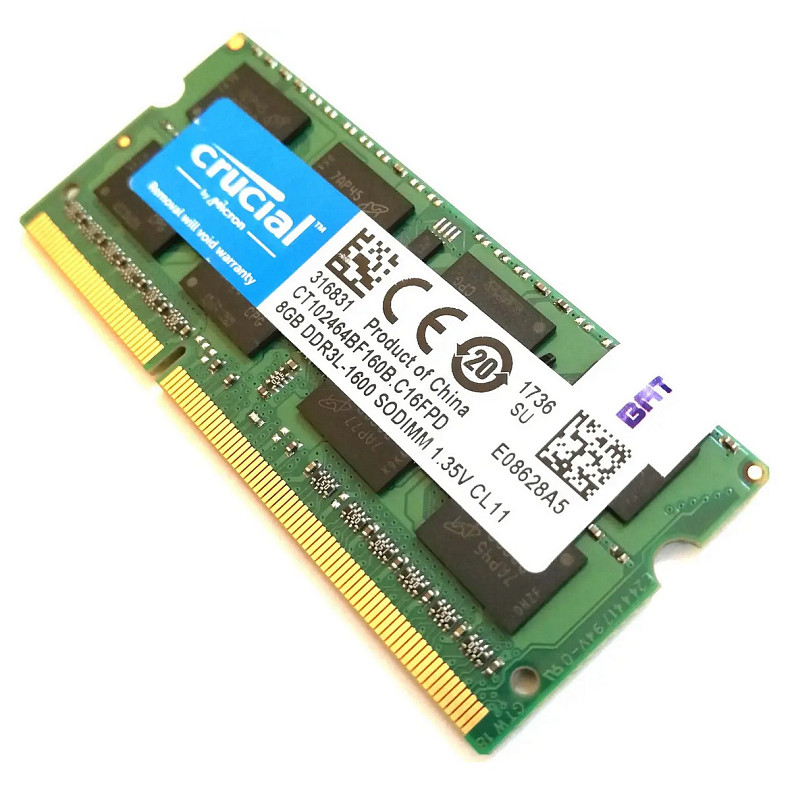 ОЗП SO-DIMM DDR3L 8GB/1600 Crucial (CT102464BF160B.C16FPD)