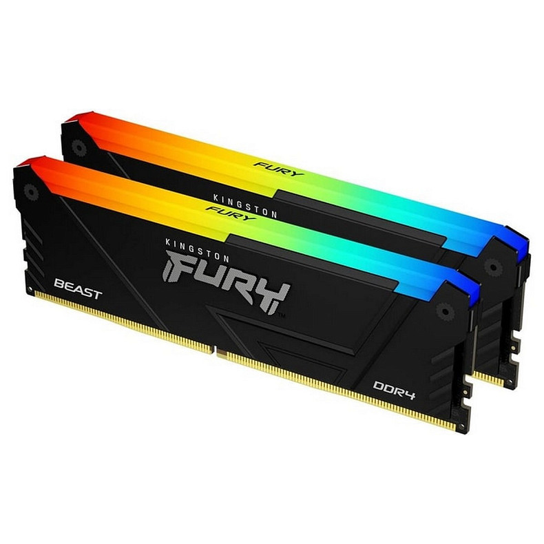 ОЗУ Kingston DDR4 32GB KIT (16GBx2) 2666 FURY Beast RGB (KF426C16BB12AK2/32)