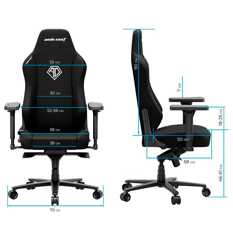 Крісло для геймерів Anda Seat Phantom 3 XL Dark Gray Fabric (AD18XL-52-GB-F-G01)