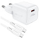 Зарядное устройство для USB-C 30W Gan A77 mini + USB-C cable Fast Charger White Acefast