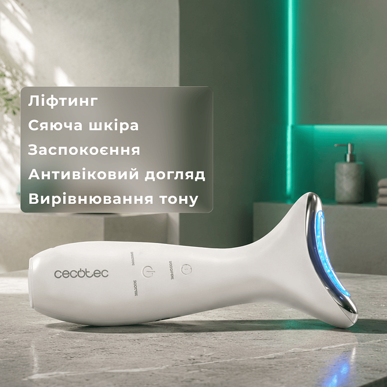 Мікрострумовий масажер для обличчя з LED-терапією CECOTEC FaceCare Face&Neck Pro (A01_EU01_116294)