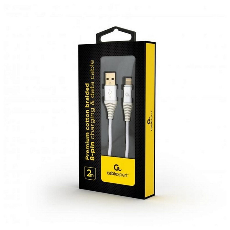 Кабель Cablexpert (CC-USB2B-AMLM-2M-BW2) USB 2.0 A - Lightning, преміум, 2м, білий