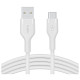 Кабель Belkin USB-A - USB-C силіконовий, з кліпсою, 2м, білий