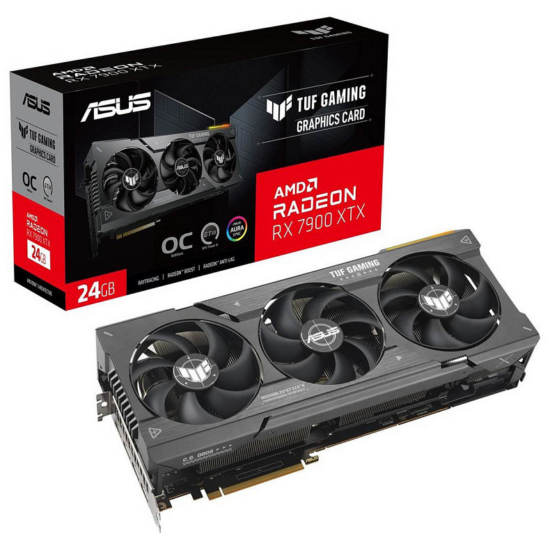 Вiдеокарта ASUS Radeon RX 7900 XTX 24GB GDDR6 TUF OC TUF-RX7900XTX-O24G-GAMING (90YV0IG0-M0NA00)