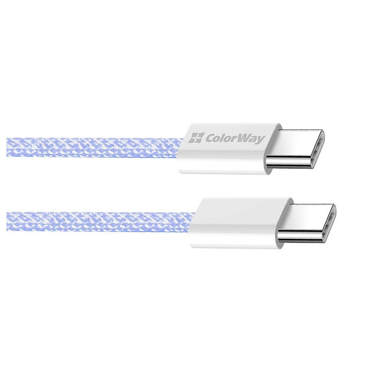 Кабель ColorWay USB Type-C + USB Type-C (M/M), 3.0 А, 1 м, Purple (CW-CBPDCC061-PU)