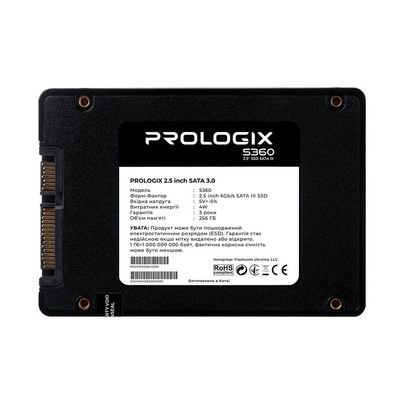 SSD диск 256GB Prologix S360 2.5" SATAIII TLC (PRO256GS360)