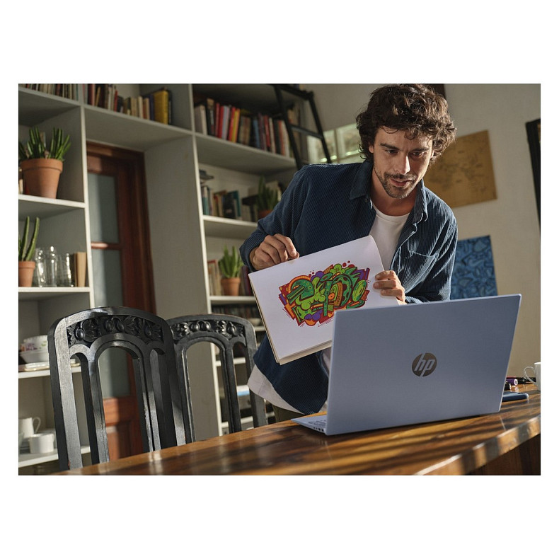 Ноутбук HP OmniBook 5 16-af1011ru 16" WUXGA IPS AG, Intel U7-255U, 24GB, F1TB, UMA, DOS, голубой