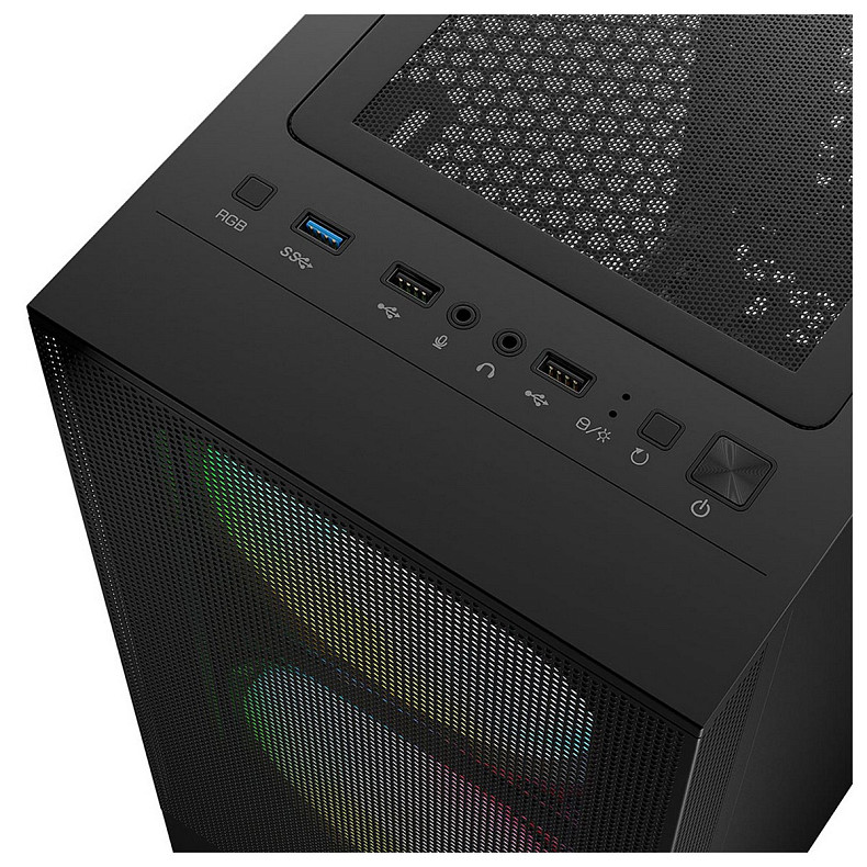 Корпус LogicConcept ARYA MESH+GLASS ARGB fans 2x140mm+1x120mm BLACK без БП ATX