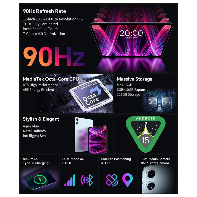 Планшет Teclast T60 Plus 6/128GB LTE Gray