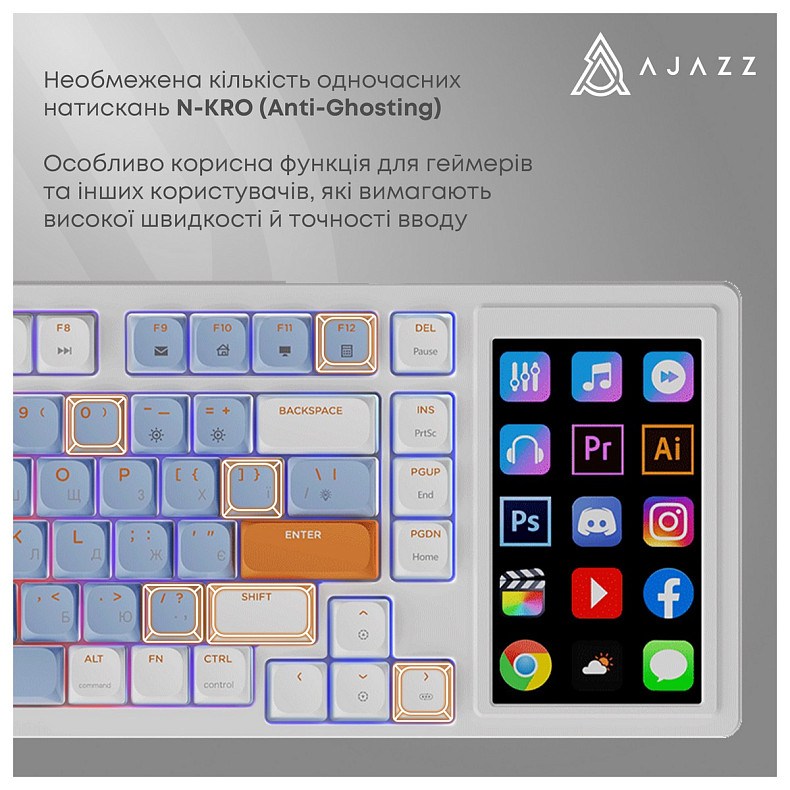 Клавиатура Ajazz AKP815 Huano Red Switch White (AKP815-R-WBO)