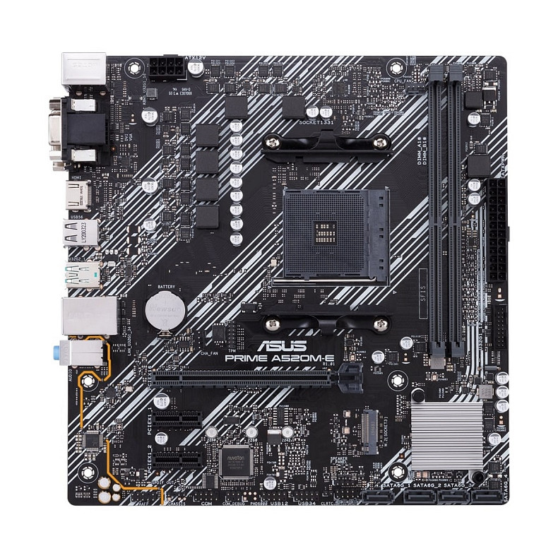 Материнcька плата ASUS PRIME A520M-E/CSM sAM4 A520 2xDDR4 HDMI D-Sub DVI mATX