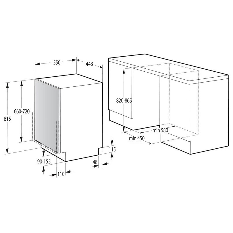 Посудомоечная машина встроенная Gorenje GV 561 D10
