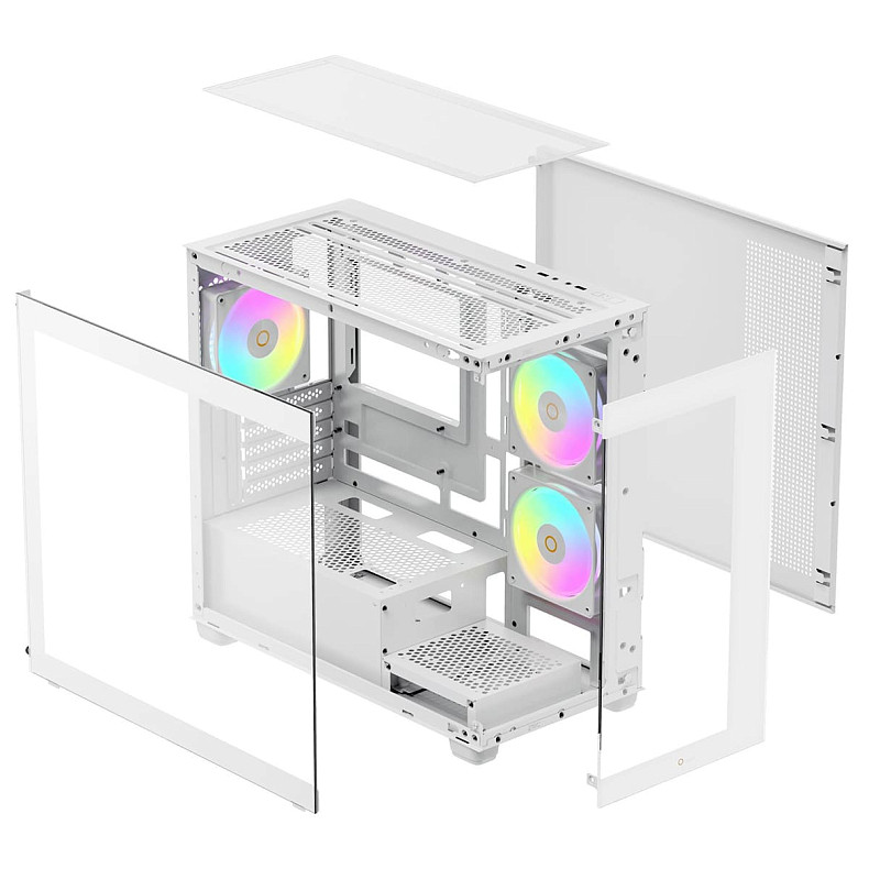 Корпус Ocypus GAMMA C52 W/O PSU, WH ARGB mATX (GAMMA-C52-WHD300XX-GL)
