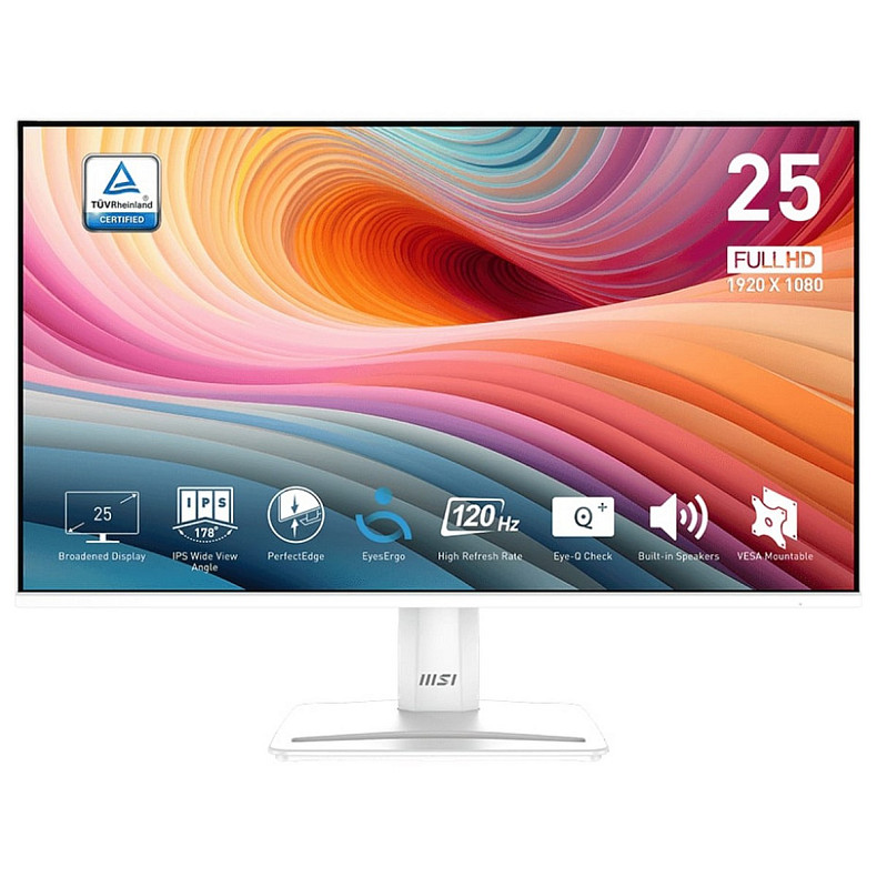 Монітор MSI Pro MP251W E2 24.5" IPS Білий 120Гц