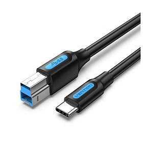 Кабель для принтера Vention USB Type-C - USB Type-B (M/M), 0.5 м, Black (CQVBD)
