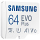 Карта пам'яті MicroSDXC 64GB UHS-I/U3 Class 10 Samsung Evo Plus R160MB/s + Адаптер SD (MB-MC64SA/EU)