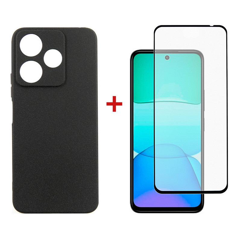 Чохол-накладка Dengos для Xiaomi Redmi 13 4G Black (DG-KM-98) + захисне скло