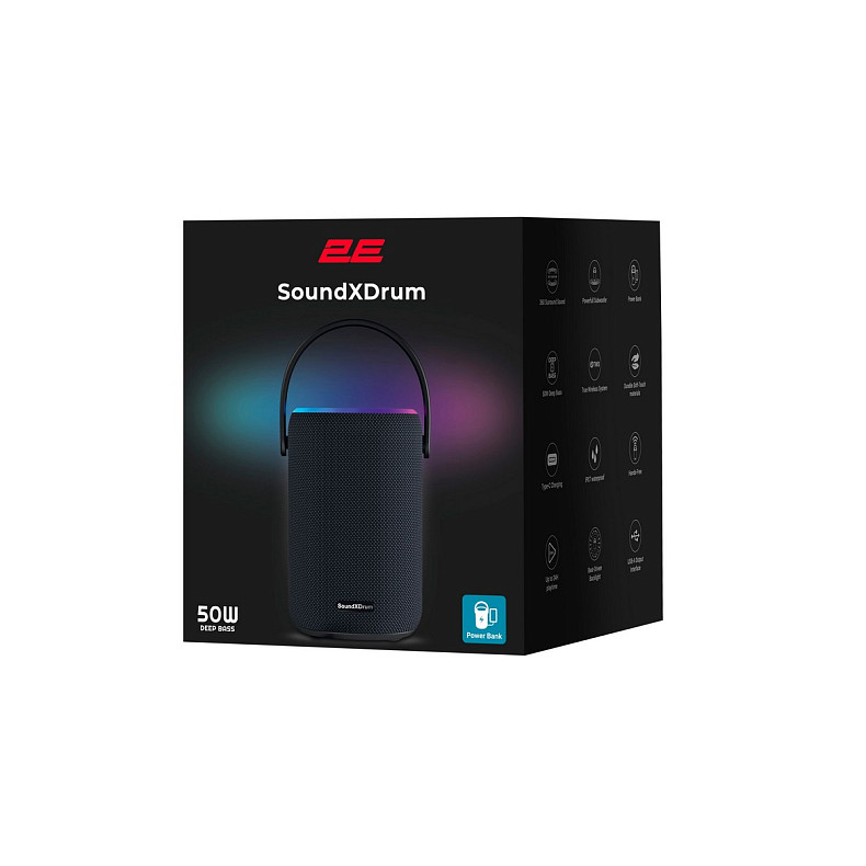 Портативная акустика 2E SoundXDrum Black (2E-BSSXDWBK)