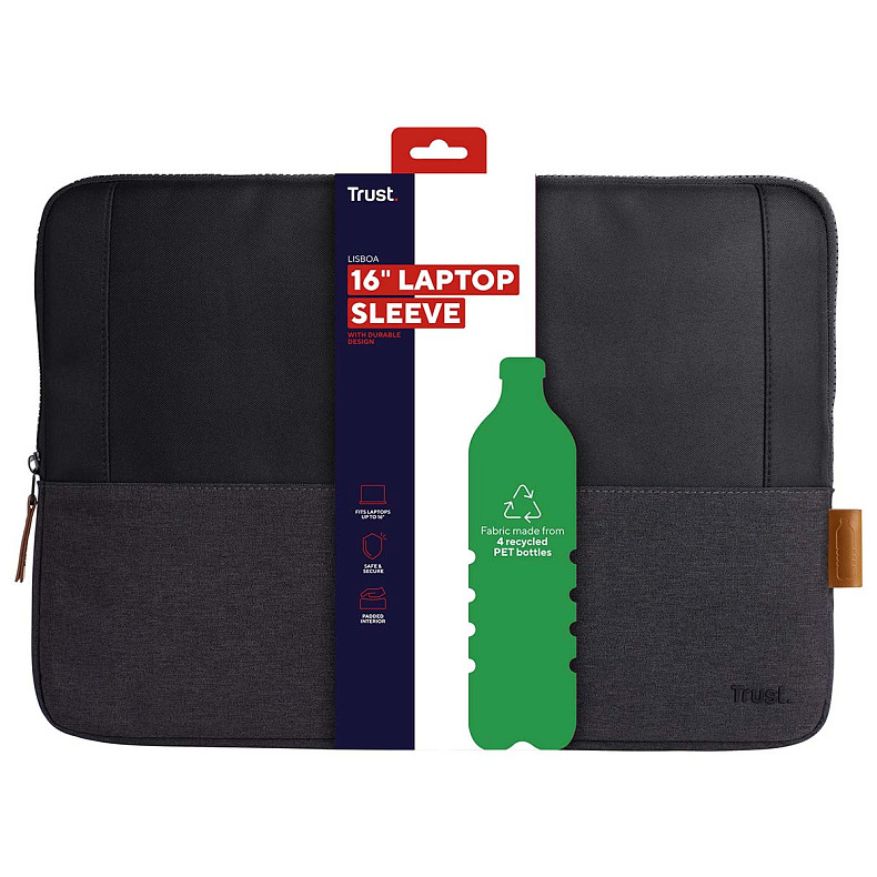 Чехол Trust Lisboa 16 Laptop sleeve - Black Lisboa 16 Laptop sleeve Black