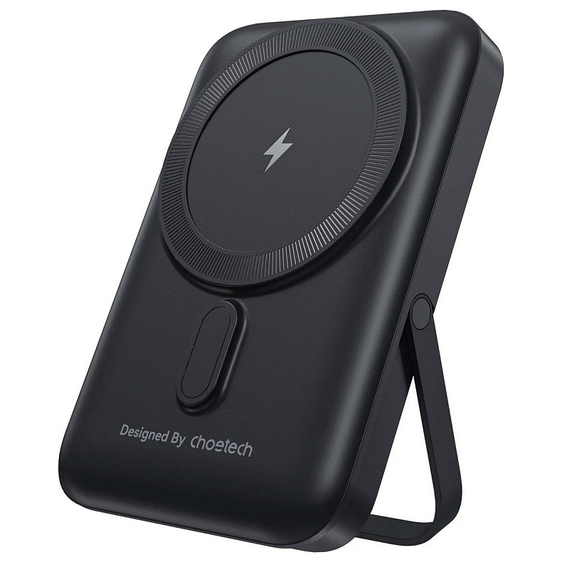 УМБ Choetech Magnetic Wireless 10000mAh 20W PD USB-C In/Out, with holder, Qi-15W Black