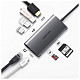 Док-станція USB3.0 Type-C --> HDMI/USB 3.0x3/RJ45/SD&TF/PD Ugreen CM121 Сіра